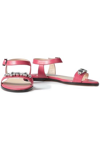 JIMMY CHOO City crystal-embellished leather sandals
