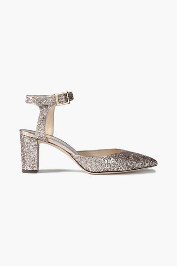JIMMY CHOO Kambree glittered leather pumps