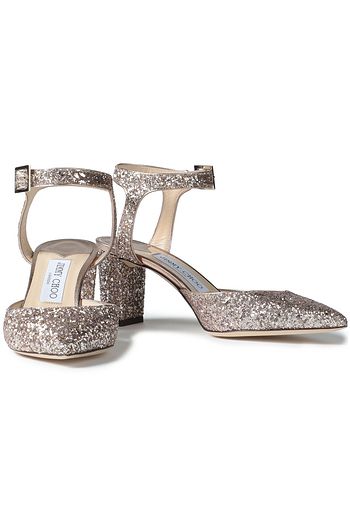 JIMMY CHOO Kambree glittered leather pumps