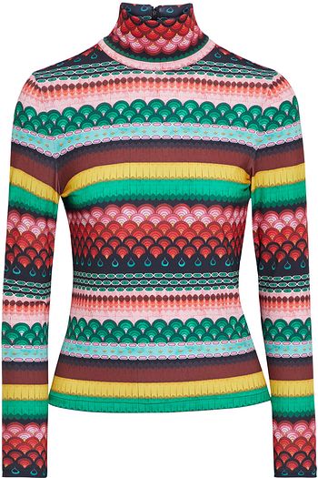 ALICE + OLIVIA Delaina printed jersey turtleneck top