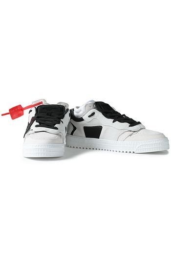 OFF-WHITE™ Floating Arrow appliquéd suede and twill sneakers