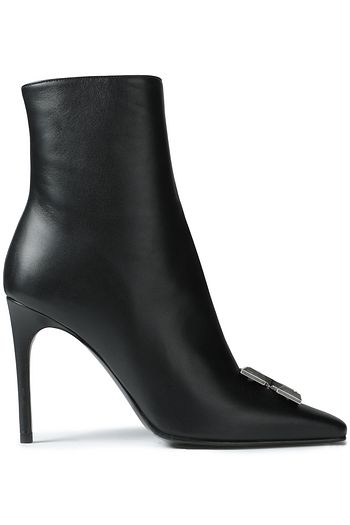 OFF-WHITE™ Arrow logo-embellished leather ankle boots