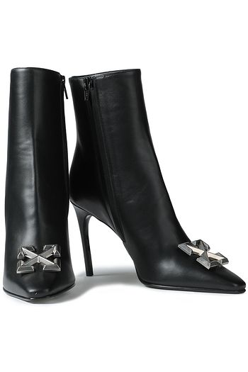 OFF-WHITE™ Arrow logo-embellished leather ankle boots