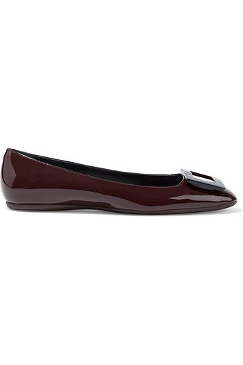 ROGER VIVIER Buckle-embellished patent-leather ballet flats