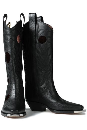OFF-WHITE™ Meteor Shower cutout pebbled-leather knee boots