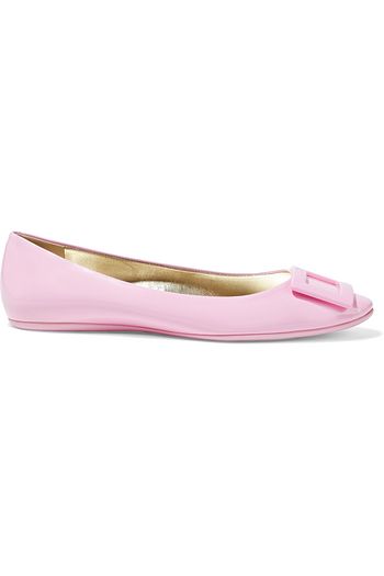 ROGER VIVIER Buckle-embellished patent-leather ballet flats