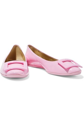 ROGER VIVIER Buckle-embellished patent-leather ballet flats