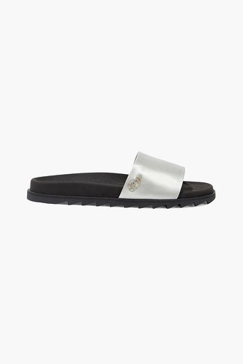 ROGER VIVIER Crystal-embellished satin slides