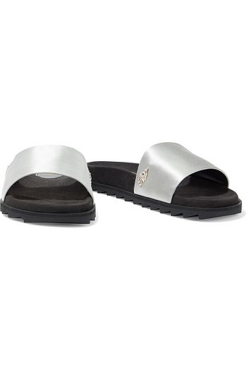 ROGER VIVIER Crystal-embellished satin slides