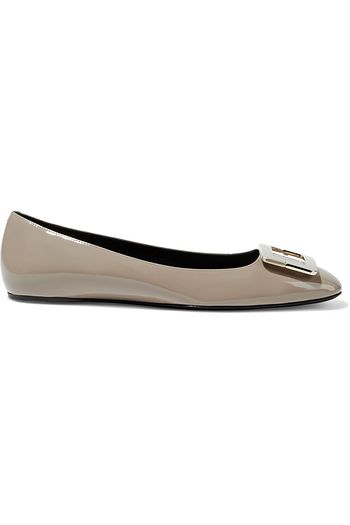 ROGER VIVIER Buckle-embellished patent-leather ballet flats