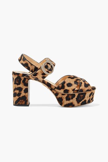 CHARLOTTE OLYMPIA Leopard-print calf hair platform sandals