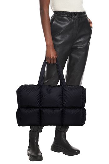 OFF-WHITE™ Tote Bag aus gestepptem Shell mit Lederbesatz