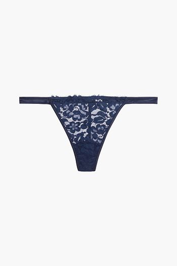 COSABELLA Magnolia satin-trimmed stretch-lace mid-rise thong