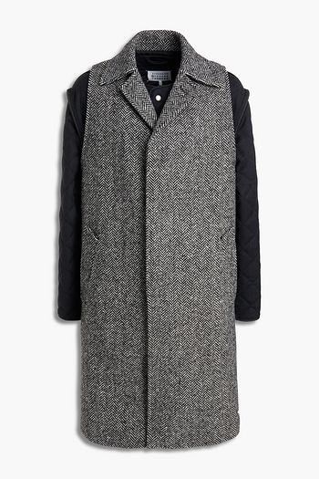 MAISON MARGIELA Paneled herringbone wool coat