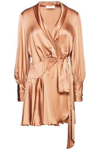 ZIMMERMANN Washed-silk mini wrap dress