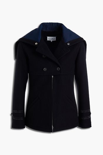 MAISON MARGIELA Slim-fit double-breasted wool-felt hooded jacket