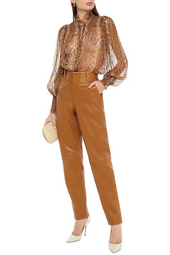 ZIMMERMANN Bluse aus Seidenkrepon mit Schlangenprint und Raffung