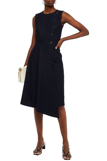 ADAM LIPPES Button-detailed denim midi dress
