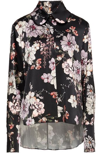 ADAM LIPPES Floral-print silk-satin shirt