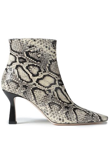 WANDLER Lina snake-effect leather ankle boots