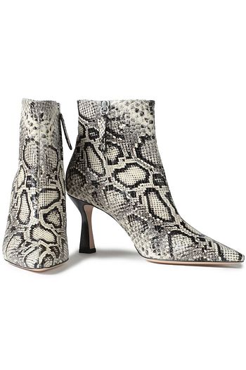 WANDLER Lina snake-effect leather ankle boots