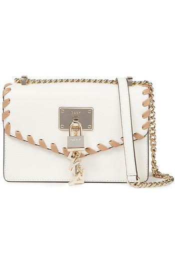 DKNY Whipstitched pebbled-leather shoulder bag