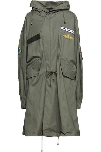 MR & MRS ITALY Oversized appliquéd hooded parka