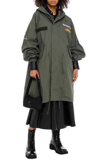 MR & MRS ITALY Oversized appliquéd hooded parka