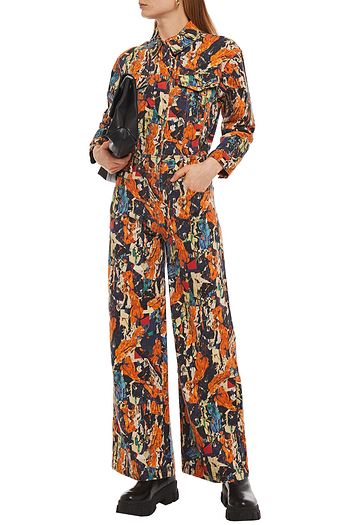 NORMA KAMALI Printed denim jumpsuit