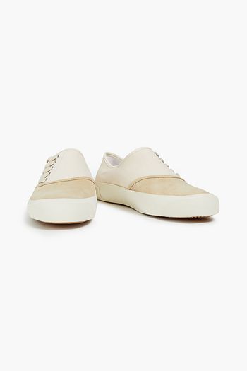 MAISON MARGIELA Zweifarbige Sneakers aus Veloursleder und Canvas