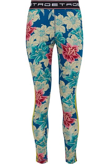 ETRO Monogram-trimmed floral-print stretch-jersey leggings