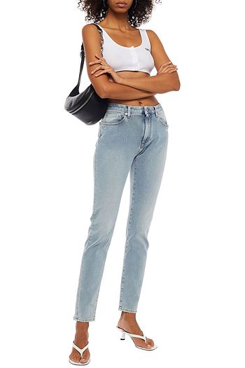 OFF-WHITE™ Embroidered mid-rise skinny jeans