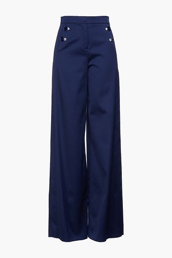 EMILIO PUCCI Button-detailed cotton-blend twill wide-leg pants