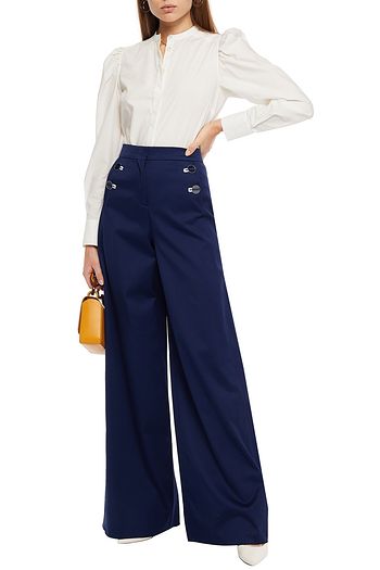 EMILIO PUCCI Button-detailed cotton-blend twill wide-leg pants