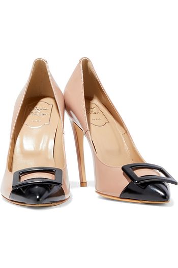ROGER VIVIER Two-tone glossed-leather pumps