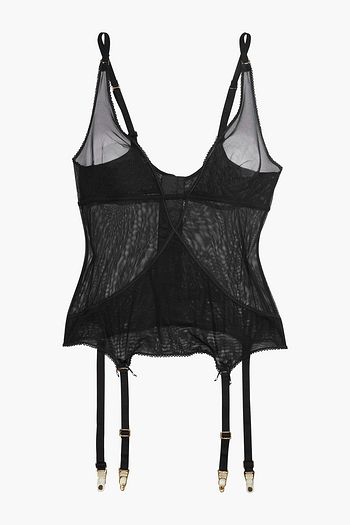 LA PERLA Bice picot-trimmed stretch-tulle bustier