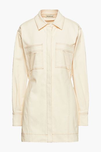 NICHOLAS Tia cotton-blend drill mini shirt dress