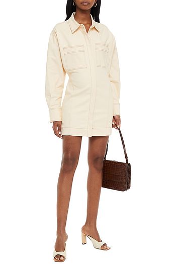 NICHOLAS Tia cotton-blend drill mini shirt dress