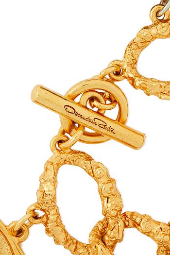 OSCAR DE LA RENTA Gold-tone embellished bracelet