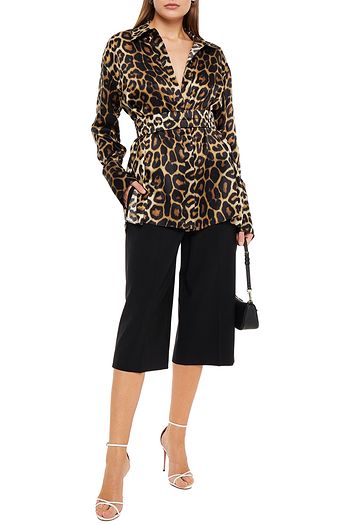 GAUGE81 Aomori leopard-print silk-satin blouse