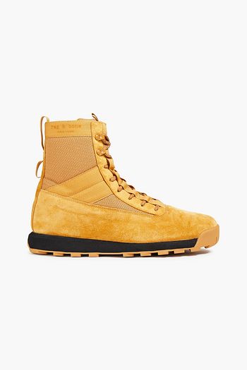 RAG & BONE Mesh-paneled suede combat boots