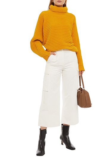 TIBI Ribbed chenille turtleneck sweater