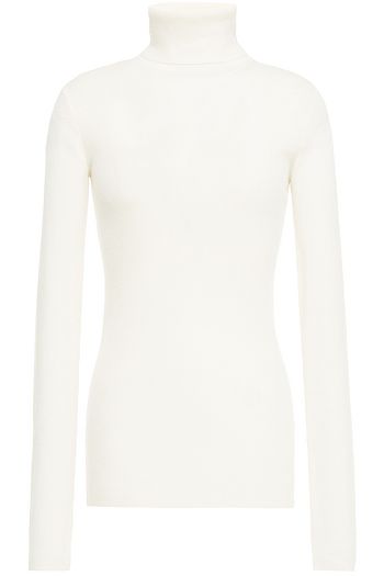 TIBI Cutout ribbed merino wool turtleneck sweater