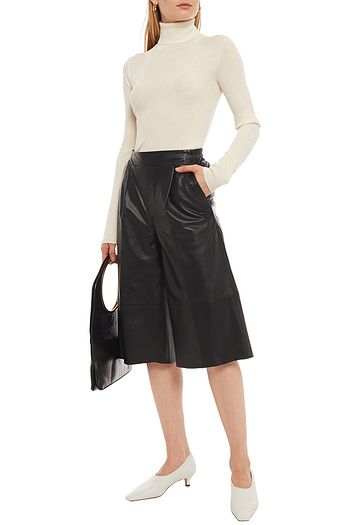 TIBI Cutout ribbed merino wool turtleneck sweater
