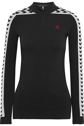 PERFECT MOMENT Zigzag Stripe Thermal jacquard-knit top