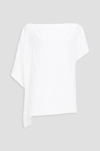 TIBI One-shoulder silk crepe de chine blouse