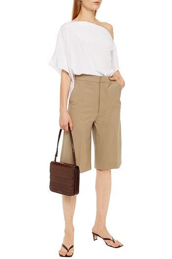 TIBI One-shoulder silk crepe de chine blouse