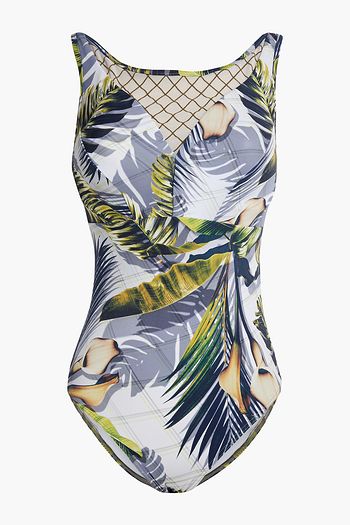 JETS AUSTRALIA BY JESSIKA ALLEN Flocked mesh-paneled printed swimsuit