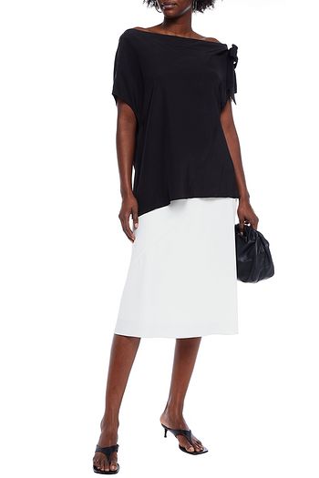TIBI Bow-detailed silk crepe de chine blouse