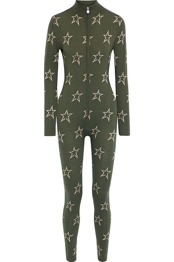 PERFECT MOMENT Floro metallic intarsia merino wool-blend ski suit